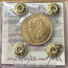 MONETA REGNO D’ITALIA VITTORIO EMANUELE II 20 LIRE 1865 TORINO MARENGO ORO SPL