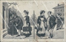 bc348 cartolina saluti da fiuggi piega 1927 provincia di frosinone