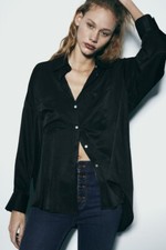 CAMICIA ZARA NERA FLUENTE