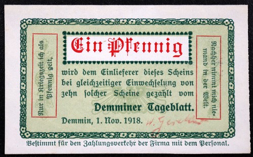 Demmin 1918 rara demminer - 1918,