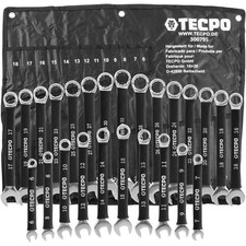 TECPO SET CHIAVI AD ANELLO A BOCCA 6-32 mm ANTISCIVOLO 25 PEZZI SET CHIAVI A BOCCA AD ANELLO