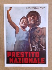 Manifesto Propaganda Fascista Prestito nazionale Ristampa di locandina Cm 35x50