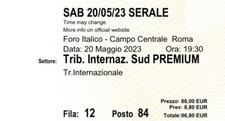 3 biglietti BNL Internazionali Roma 2023 Tennis Finale WTA Tickets 20/05/23 sera