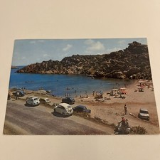 Cartolina Sardegna La Maddalena Spalmatore spiaggia viaggiata 1969 con auto