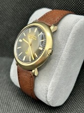 Orologio Bulova Accutron N4 1974 oro placcato quadrante marrone forcella tuning funzionante