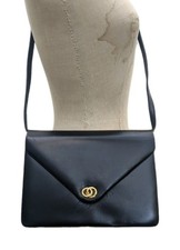 Borsa vintage Launer nera pochette tracolla pelle piccola scatola