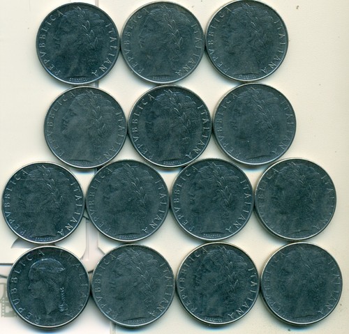 100 lire coins - 14,