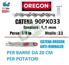 CATENA MOTOSEGA OREGON 90PX033 PASSO 3/8'' SPESSORE 1.1 mm 33 MAGLIE POTATORE