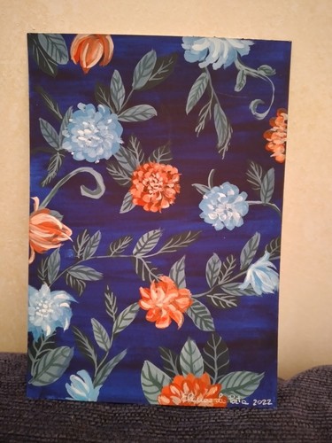 Dipinto mano gouache fiori - a,
