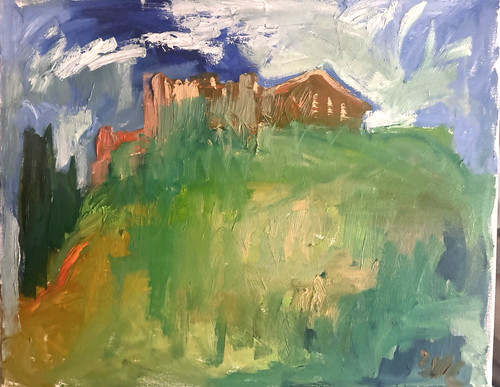 Dipinto olio rovine greche - dipinto,