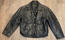 Giacca di pelle vintage Taylor's cappotto moto polizia taglia 44