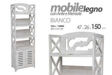 MOBILE SCAFFALE LEGNO BIANCO