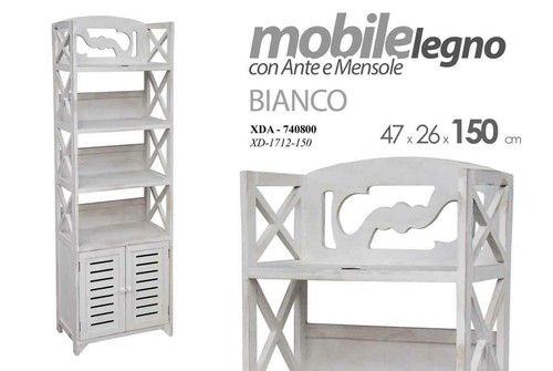 Mobile scaffale legno bianco - scaffale,