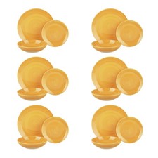 KASANOVA Servizio 18 piatti colorati giallo in stoneware giallo Tavola