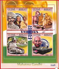 A0933 - GUINE BISSAU - 2016 FOGLIO ERSPERF - Mahatma Gandhi CHARLIE CHAPLIN