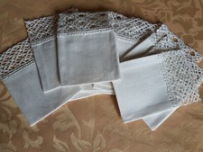 12 Sacchetti lino e pizzo cm 8