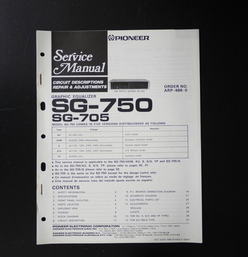 Originale pioneer 750 - pioneer, sg-750
