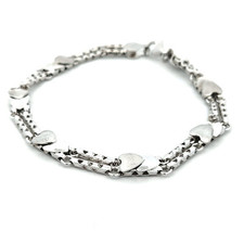 Bracciale Cuori Oro Bianco 18kt - Oro Rigenerato