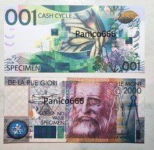 001 CAMPIONE SPECIMEN DE LA RUE GIORI CASH CYCL + 2000 LEONARDO DA VINCI  (2 C.)