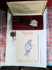 Orologio Philip Watch "Chaux De Fonds" Anni 50.BOX ORIGINALE e 2 Cint.plu READ D