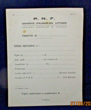 Scheda matricolare f - matricolare, p.n.f