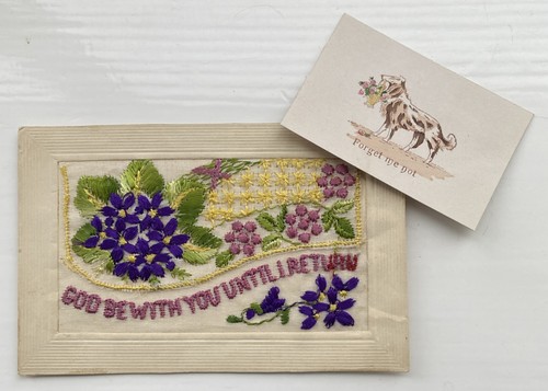 Ww1 embroidered silk postcard - ww1,