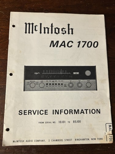 Mcintosh mac1700 ricevitore - mcintosh,