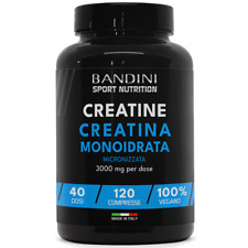Bandini® Creatina 120 Compresse Monoidrata Micronizzata MERCURIO FREE 100% Vegan