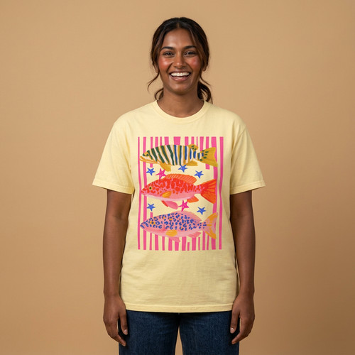 Shirt colorata pesce - t-shirt,