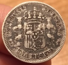 Moneta 1 Peseta 1876, Spagna
