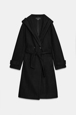 Zara WOMEN SOFT HOODED COAT