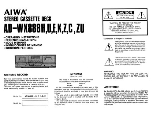 Aiwa wx888 888 - wx,
