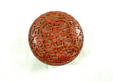 VECCHIA SCATOLINA SCATOLA CINESE LACCA ROSSA CINABRO VINTAGE CINA