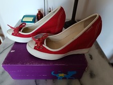 Logan calzature, scarpa modello "ginnico" con fiocco e zeppa 8 cm, numero 38