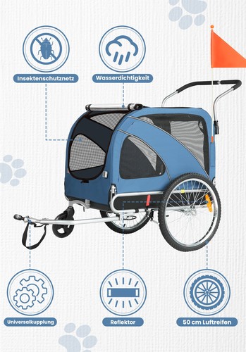 Rimorchio bicicletta cani - , xl