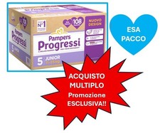 108 Pannolini Pampers Progressi in Esa Pacco Taglia 5 Junior (11 - 25 kg)