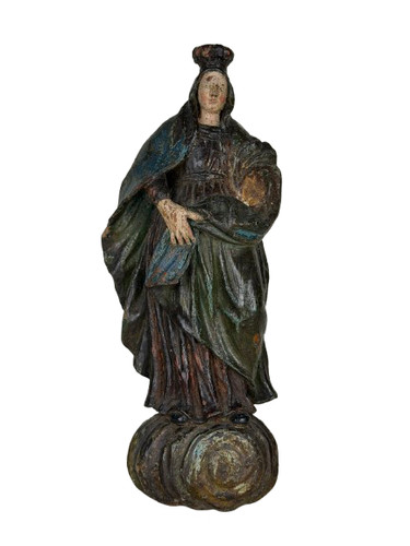 Statua legno policromo - legno,