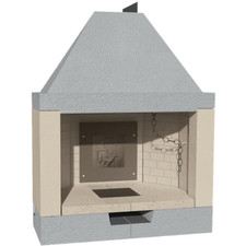 Camino Legna Prefabbricato Refrattario Focolare Aperto M140REF Riscaldamento 