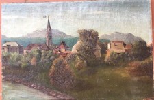 Epoca Ottocento firmato olio su tela cm 36x54 +cornice. Firmato