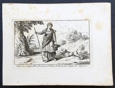 Bartolomeo Pinelli 1816 stampa antica acquaforte rara s. angelo d' alife caserta