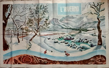 manifesto poster scolastico anni 60 stagioni inverno scuola arredamento pannello