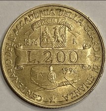 200 Lire  1996 CENTENARIO  Accademia Guardia di Finanza.