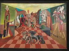 Riproduzione Olio Su Tela del Maestro "Giorgio De Chirico".