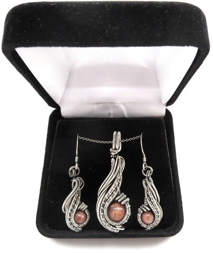 Set collana orecchini pietra - e,