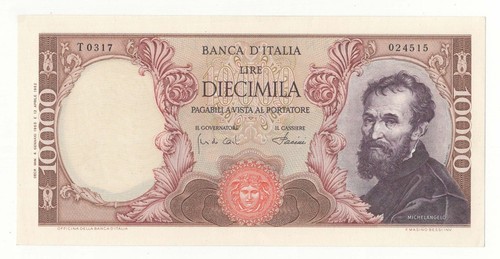 10000 lire michelangelo decr - lire,