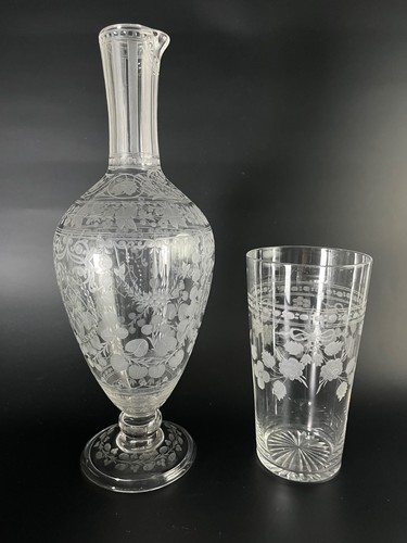 Antica caraffa acqua - con, vetro