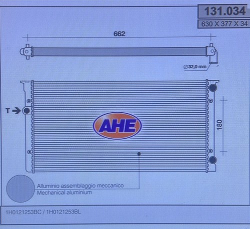 Radiatore acqua ahe131 - radiatore, ahe131.034