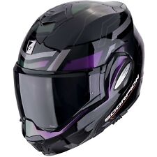 CASCO MOTO MODULARE 22.06 SCORPION EXO TECH EVO CONQUER NERO CANGIANTE TG XS