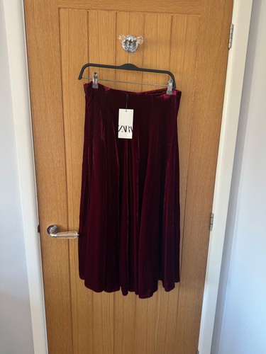 Gonna velluto bordeaux zara - gonna,