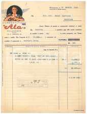 1948 VILLASANTA (MB) Conservificio ALA - Fattura vasetti UNI marmellata